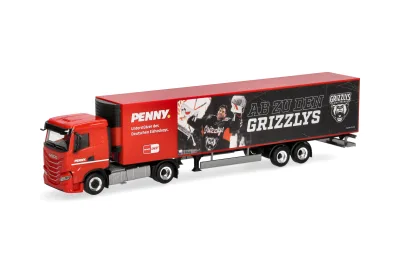 Herpa 962131: H0 LKW Iveco S-Way Kühlkoffer-Sattelzug Penny DEL Grizzlys Wolfsburg