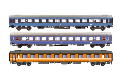Jägerndorfer 90506: 3-tlg. Set: Personenwagen UIC-X Vorserie, ÖBB