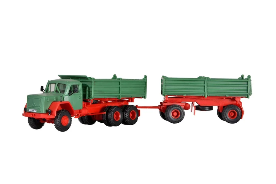 H0 LKW Magirus Deutz 230 D 26 AK mit Kippanhänger