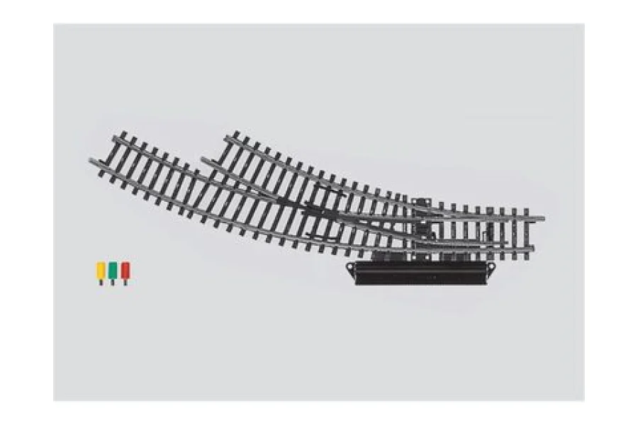 Märklin K-sín íves kitérő jobb külső ív 30° párhuzamos vágánytávolság 64,6 mm