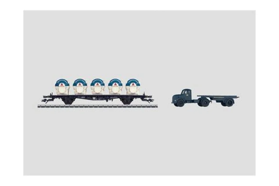 Set Behälter-Tragwagen und LKW