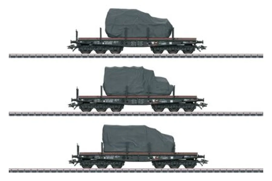 Set de vagones plataforma de carga pesada SSyms Köln