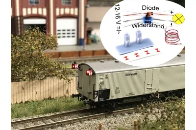 Modellbahn Union H0-A00043: H0 latarnie końca pociągu z LED, 2x