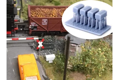 Modellbahn Union H0-A00166: H0 skříňka na baterie pro nouzové napájení přejezdu, 4x