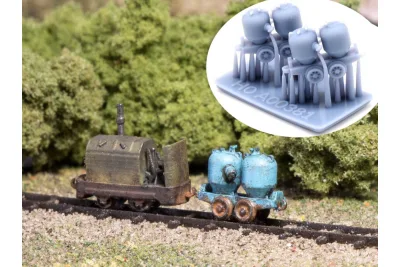 Modellbahn Union H0-A00381: H0 vozíky polní dráhy s nádrží na tryskání pískem, 2x