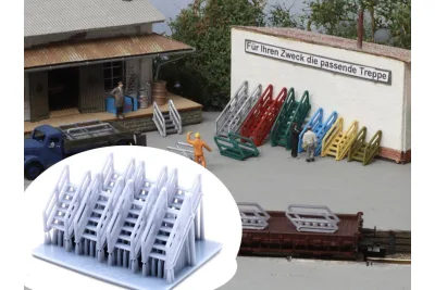 Modellbahn Union H0-A00442: H0 Stahltreppe 6 Stufen 7x