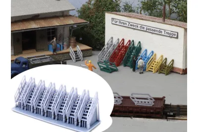 Modellbahn Union H0-A00444: H0 Stahltreppe 8 Stufen 7x
