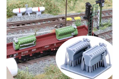 Modellbahn Union H0-A00458: H0 16 Zylinder Dieselmotor 2x