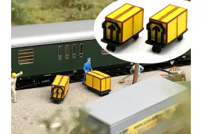 Modellbahn Union H0-A50271: H0 roll containers, small, for platforms, 2x