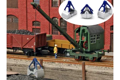Modellbahn Union H0-A50374: H0 Seilbaggergreifer 3x