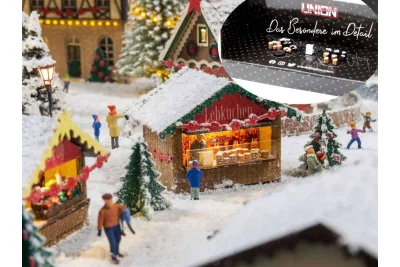 Modellbahn Union H0-A50494: H0 Weihnachtsmarktstand Theke Lebkuchen