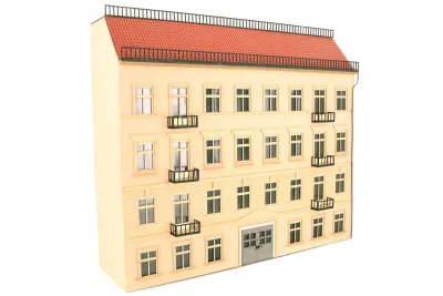 Modellbahn Union H0-H00202: H0 Halbrelief Stadthaus 02 Sandstein