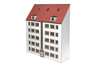 Modellbahn Union H0-H00282: H0 casa di città moderna a mezzorilievo 02, grigio