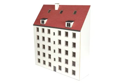 Modellbahn Union H0-H00291: H0 Halbrelief Hinterhaus modernes Stadthaus 02 Cremeweiß