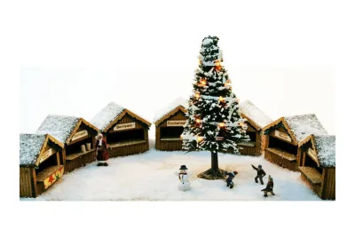 Modellbahn Union H0-L00007: H0 Weihnachtsmarktbuden 7x