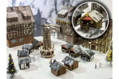 Modellbahn Union H0-L00050: H0 Weihnachtsmarktstand Kaffee und Kuchen