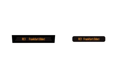 Modellbahn Union H0-T46x25: Set Zugzielanzeige RE1 Frankfurt Desiro HC ODEG