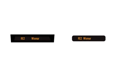 Modellbahn Union H0-T46x31: Set Zugzielanzeige RE2 Wismar Desiro HC ODEG