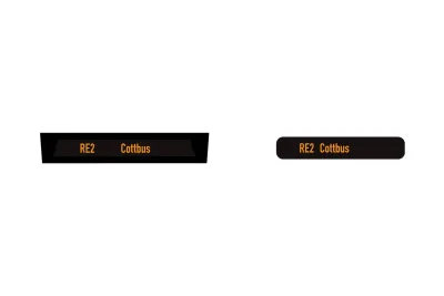 Modellbahn Union H0-T46x32: Set Zugzielanzeige RE2 Cottbus Desiro HC ODEG