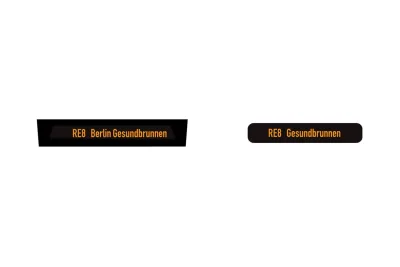 Modellbahn Union H0-T46x37: Set Zugzielanzeige RE8 Berlin Desiro HC ODEG