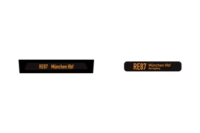 Modellbahn Union H0-T46x43: Set Zugzielanzeige RE87 München Hbf Desiro HC ARVERIO