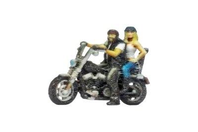 NOCH 10904: H0 Figur Chopper mit Rocker und Sozia stehend