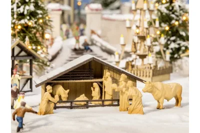 NOCH 14394: H0 Laser-Cut minis Weihnachtsmarkt Krippe