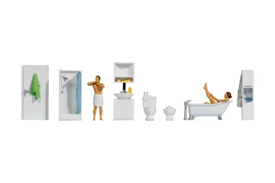 NOCH 16289: H0 Figuren Themenwelt Badezimmer