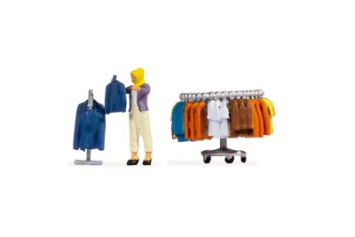 NOCH 16509: H0 фигурки Tiny-Scenes: покупка одежды