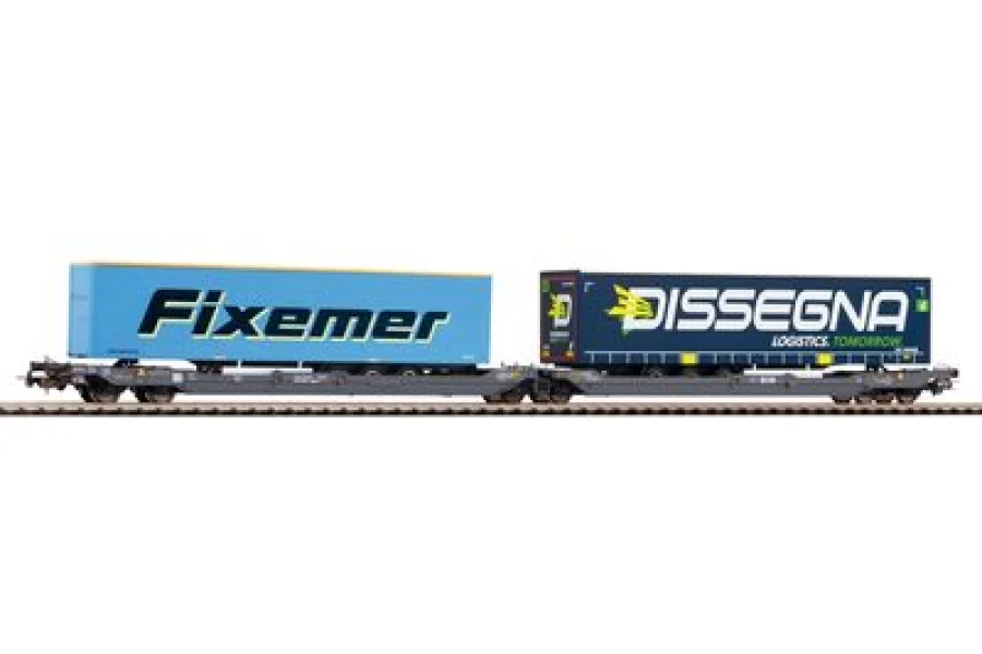 Вагон-кишеня T3000e Hupac з причепами Dissegna & Fixemer