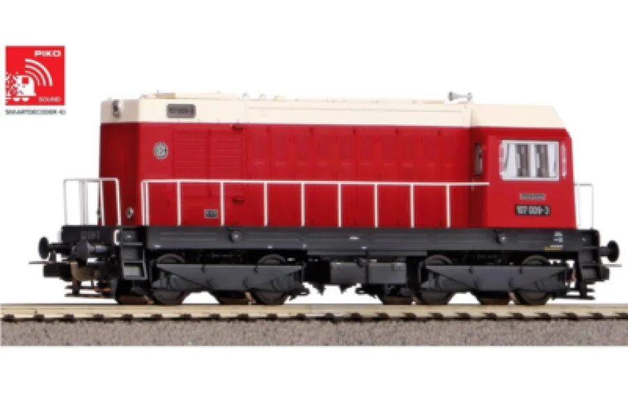 Sound diesellocomotief BR 107 DR IV, incl. PIKO sound-decoder