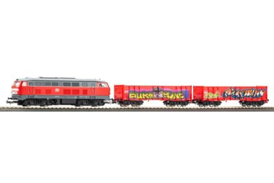 Set di avviamento kids treno merci BR 218 DB AG con due carri merci aperti Eaos