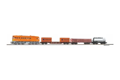 Piko 57036: Coffret de départ avec voie ballastée M62 + 3 wagons de marchandises MAV V