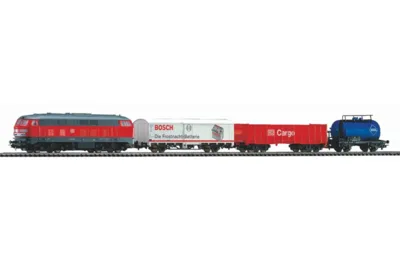 Piko 57154: Starter set with ballasted track BR 218 DB Cargo with 3 freight cars