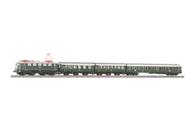 Piko 58145: Coffret de train 4 éléments BR E41 avec voitures transformées et voiture pilote à accès central DB III version courant alternatif