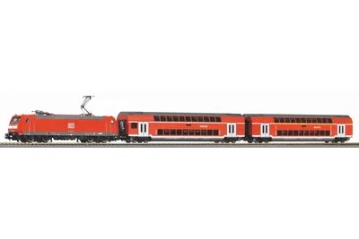 Piko 59102: PIKO SmartControlwlan zestaw z torem podsypkowym DB AG VI piętrowy pociąg pasażerski