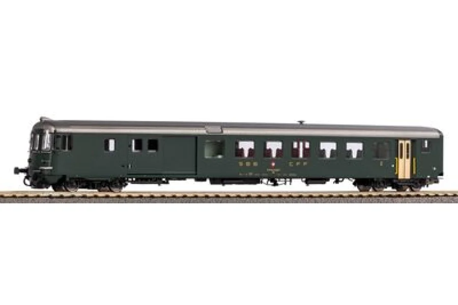 Stuurstandrijtuig BDt EW II SBB Ep. IV, groen en oud schrift
