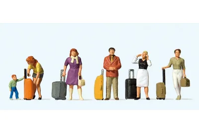 Preiser 10641: Standing travellers with trolley