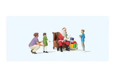 Preiser 10763: Father Christmas in armchair, mother with children