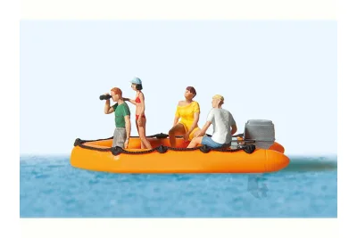 Preiser 10764: Familie im Schlauchboot
