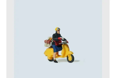 Preiser 28249: Postbotin auf Roller
