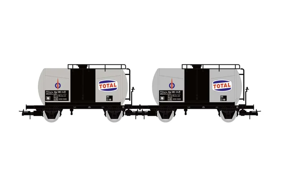 2-tlg. Set 2-achs. Kesselwagen "Total"