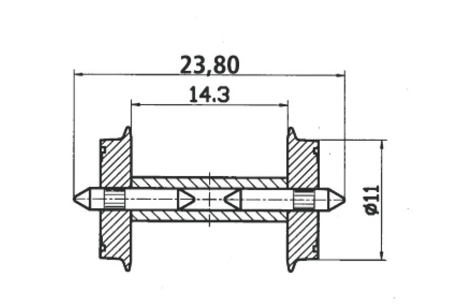 Колісна пара 11 mm