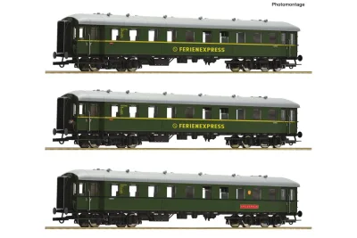 Roco 6200235: тричастинний набір: Пасажирський вагон "Ferienexpress", DB