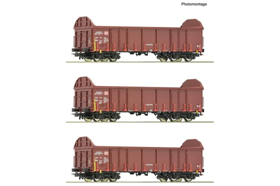 3-piece set: open freight wagons, DB AG