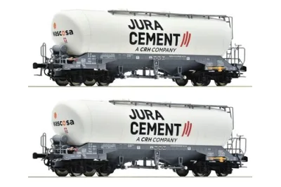 Roco 6600191: 2-tlg. Set: Silowagen, Jura Cement/Wascosa