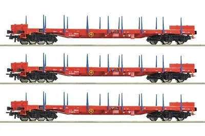 Roco 6600219: 3-elementowy zestaw: Wagon kłonicowy, RCW