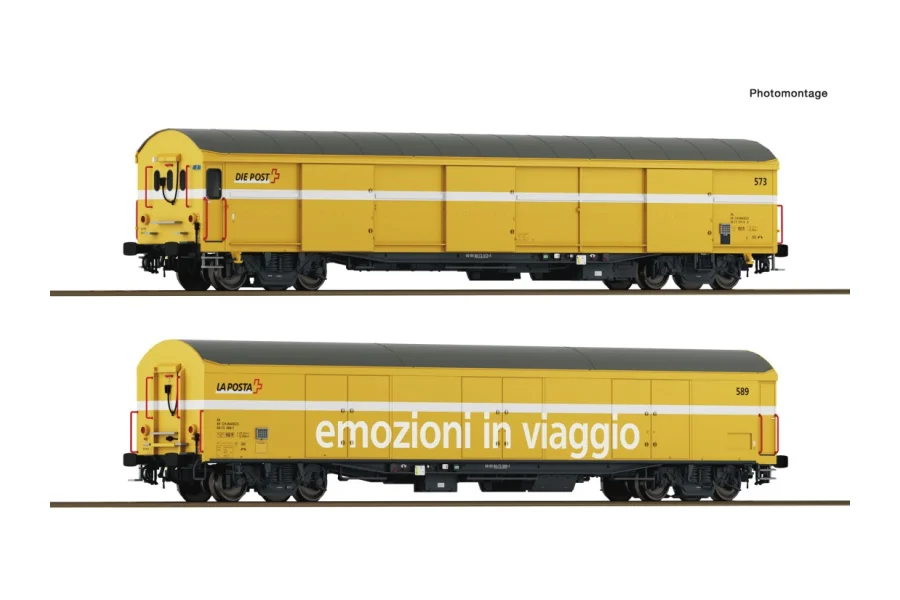 2-tlg. Set: Paket-Postwagen, Wascosa