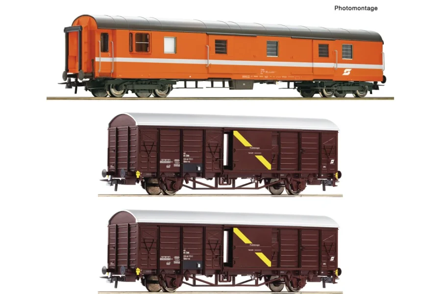 3-piece set: Mail van "postal express", ÖBB