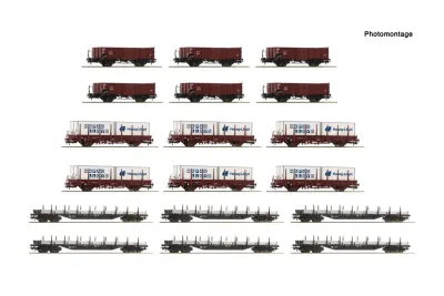 Roco 6600335: 18-piece display: Rangierbahnhof/Offene freight wagon, DB